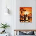 thumbnail image 3 of COMIO  Vintage African Elephant Family Canvas Wall Art African Forest Sunset Landscape Picture Print On Canvas Framed and Stretched For Living Room Home Decor, 3 of 4