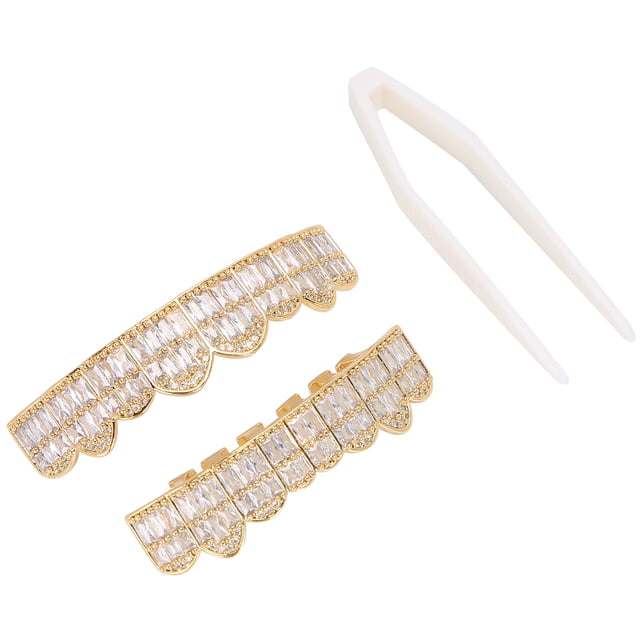 Teeth Set, Safe To Use Convenient To Use Hip Hop Teeth Grills for Parties for Men and Women Golden