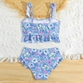 thumbnail image 4 of Tween Girls' Swimsuits Two Piece Bikini Sets Ruffled Split Summer Beach Swimwear for Kids Size 11T, 4 of 5
