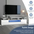 thumbnail image 5 of Kidkapers White TV Stand: Modern TV Console with LED Color Changing Lights, Push to Open Door, Acrylic Board for TVs Up to 80", UV High-Gloss Entertainment for Living Room, 5 of 5