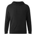 thumbnail image 4 of Caqnni Mens Slim Fit Hoodie with Pockets Long Sleeve - Hooded Lightweight Sweatshirt with Kanga Pocket (XL,Black), 4 of 5