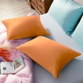 thumbnail image 5 of Flxxie Satin Pillowcases with Zipper Silky Soft Sateen Pillow Cases Covers Set of 2 (Queen, Orange), 5 of 5
