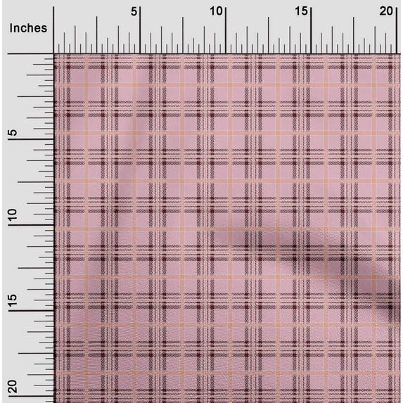 oneOone Organic Cotton Poplin Twill Fabric Tartan Check Printed Fabric 1 Yard 42 Inch Wide