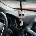 thumbnail image 5 of Car Rearview Mirror Foxes Pendant Ornament - Cute Cartoon Fox Decoration, Plastic Black White Gray, 6.5x3.5x3 cm Lightweight Hanging Charm for Car Interior Keychain Bag Accessory, 5 of 6
