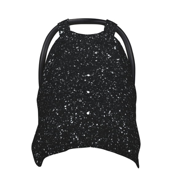 Car Seat Cover Baby - Black Glitter Breathable Infant Car Seat Cover for Baby Carseat, Lightweight Comfort Baby Essentials Must Haves Newborn Stuff for Girl Boy