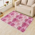 thumbnail image 2 of Monstera Rugs for Living Room Bedroom - Heart Rug 4x5 - Pink Carpet for Home Decor - Washable Non Slip Patterned Indoor Large Area Rug - Soft & Low Pile (ZK&768), 2 of 7