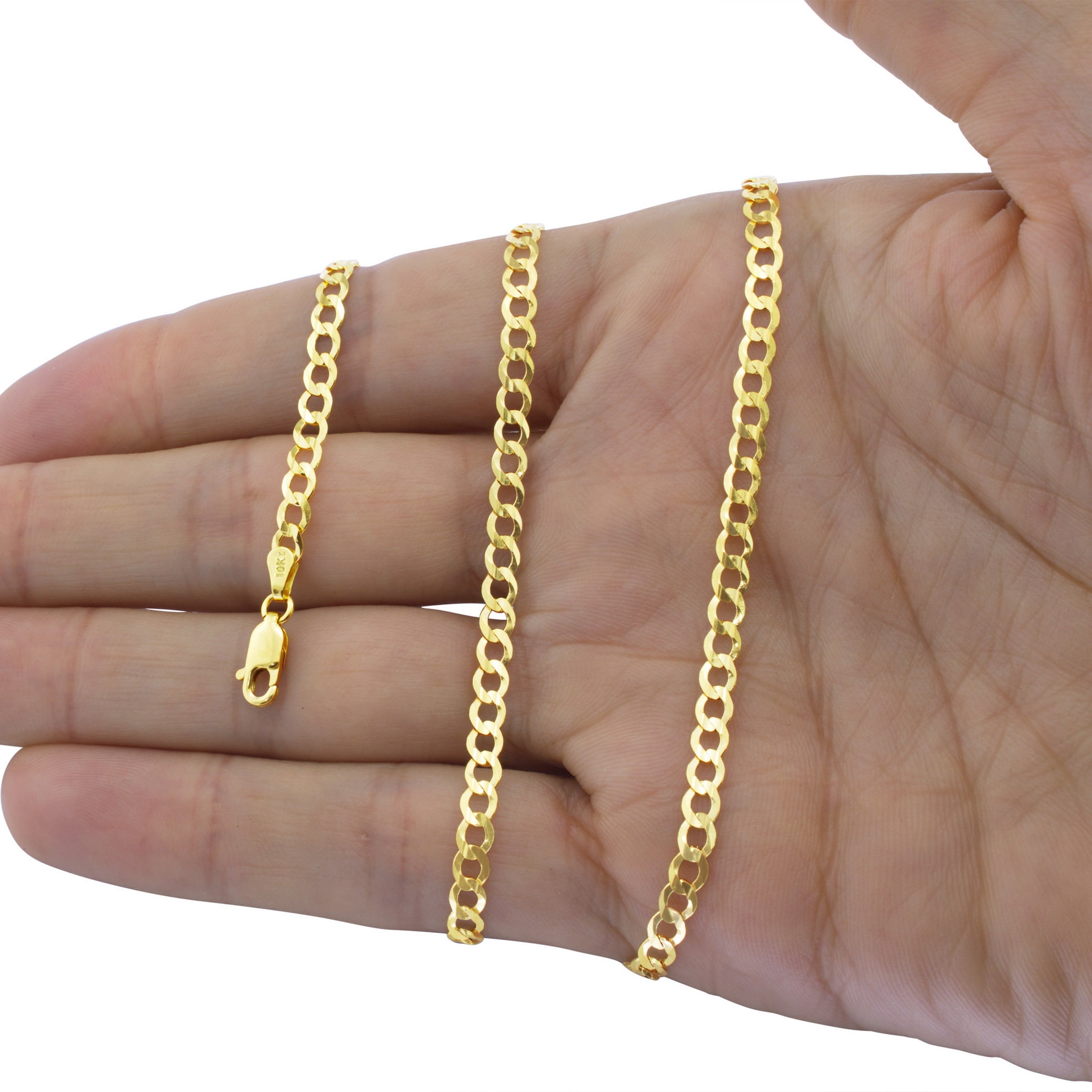 Solid Cuban Curb Link Chain Bracelet 
