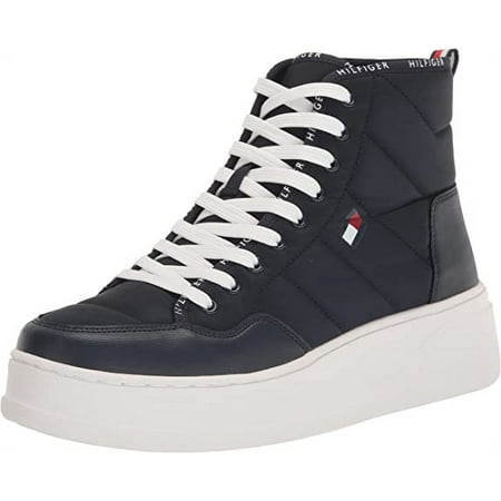 

Tommy Hilfiger GEMMY Dark Blue Lace Up Rounded Toe High Top Fashion Sneakers (Dark Blue 7.5)