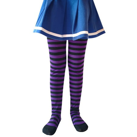 KidUtowu Girl Halloween Cosplay Stockings Children Rainbow Striped Pantyhose Tights Costume Stockings