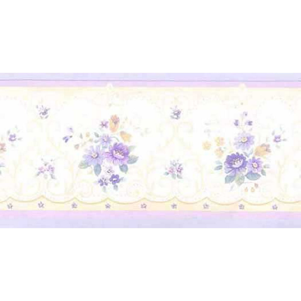 Small Print Purple Floral Wallpaper Border Patton Norwall Walmart