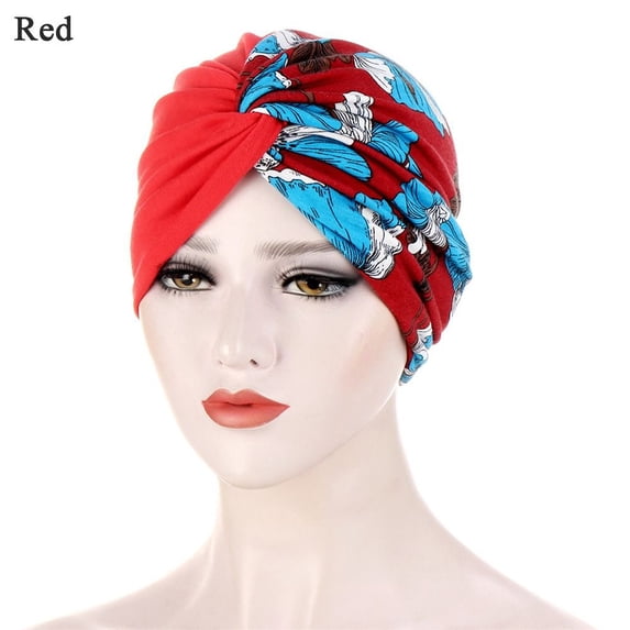 Hair Accessories Cross Muslim Banadan Headwrap Inner Hijab Cap Turban Hats Cancer Chemo Cap RED