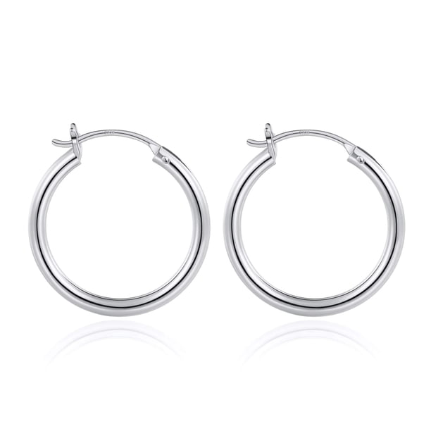 M MOOHAM Pendientes de aro pequeños de plata para mujer, chapados en oro blanco, plata de ley 925, hipoalergénicos, mini aros gruesos, delicados y pequeños pendientes de aro de plata para mujer, joyer