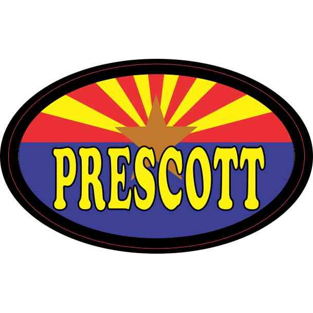 4in x 2.5in Oval Arizonan Flag Prescott Sticker