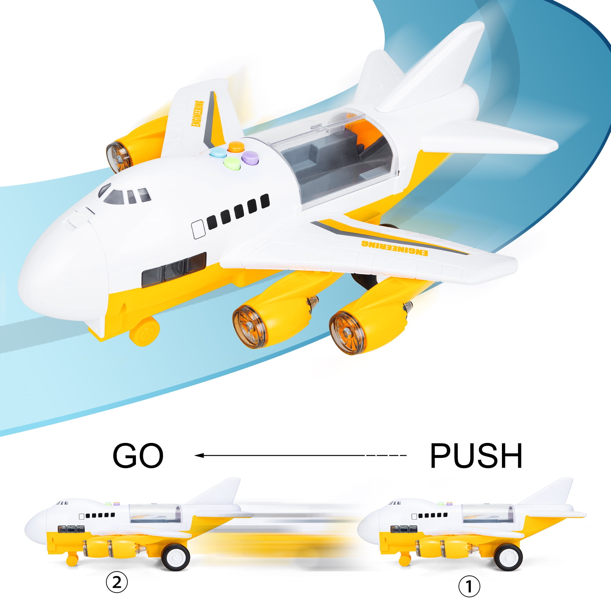 JANSION Children's Airplane Toy Simulation Aircraft Toy Passenger