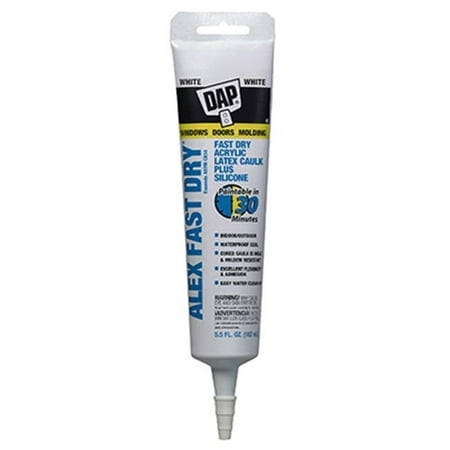 DAP ALEX Fast Dry Acrylic Latex Caulk Plus Silicone, White 5.5 (Best Paintable Silicone Caulk)