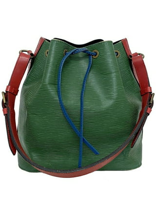 Vintage Louis Vuitton red, blue, and green, epi bucket hobo GM noe