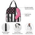 thumbnail image 4 of Easygdp Ribbon Breast Cancer Awareness Bolsa Térmica Premium - Tela Oxford Impermeable, Gran Capacidad, Bolsillo Frontal, Unisex para Trabajo, Escuela, Actividades al Aire Libre y Picnics, 4 of 8