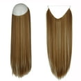 thumbnail image 2 of SHCKE Invisible Wire Hair Extensions 22 Inch Straight Hair Extensions Secure Fish Line Extensions Synthetic Hairpiece with Removable Secure Clips Ginger Brown Mix Bleach Blonde, 2 of 6