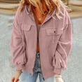 thumbnail image 2 of BiZtdJrK Womens Fleece Zip Up Jacket with Hooded Solid Color Long Sleeve Sweatshirt Jackets Casual Pockets Hoodies Coat Fall Clothes Prime Today Pink XL, 2 of 9