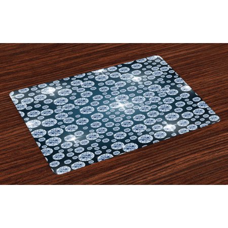Tj Maxx Placemats Diamond Placemats Set of 4 Diamonds Backdrop Carbon Atoms in Cubic Structure Superlative Physical Objects Art, Washable Fabric Place Mats for Dining Room Kitchen Table Decor,Silver Dark, by Ambesonne ()