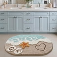thumbnail image 4 of Frabe Soft and Absorbent Beach Bathroom Rug, Non-Slip Backing, Ideal for Bathroom, Kitchen and Entryway Decor, Sea Beach Starfish Shell Bath Decor, Blue 22" x 34", 4 of 11