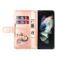 thumbnail image 4 of TECH CIRCLE Galaxy Z Flip 5 Case, Zipper Wallet Pocket Luxury Glitter Flip Kickstand Magnetic Card Slots Wrist Strap Shockproof Full Body Protective Cover for Samsung Galaxy Z Flip 5 2023,Rosegold, 4 of 6