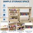 thumbnail image 3 of Sewing Table with Lockable Wheels, Folding Craft Station with Storage Shelves, Storage Trays, Pegs,Magnetic Locks,Multipurpose Sewing Machine Desk for Small Spaces, 3 of 8