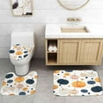 thumbnail image 6 of 4PCS Fall Shower Curtain Sets with Rugs, Waterproof White Fabric Shower Curtain, Autumn Harvest Blue Orange Pumpkin Watercolor Eucalyptus Leaves Botanical Berry Thanksgiving Bathroom Decor, 6 of 7