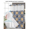 thumbnail image 4 of No Hook Cloth Fabric Shower Curtain with Snap in Liner, Morocco Waterproof Shower Curtains Set with See Through Top Window, Orange Blue Plaid Boho Bohemian Mexican Aztec Bath Curtains Shower 72"x84", 4 of 6