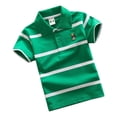thumbnail image 4 of Camiseta de manga corta de algodón para niños Ropa para niños Polo coreano para niños pequeños y medianos Polo de verano a rayas para hombres de 0 a 16 años, 4 of 5