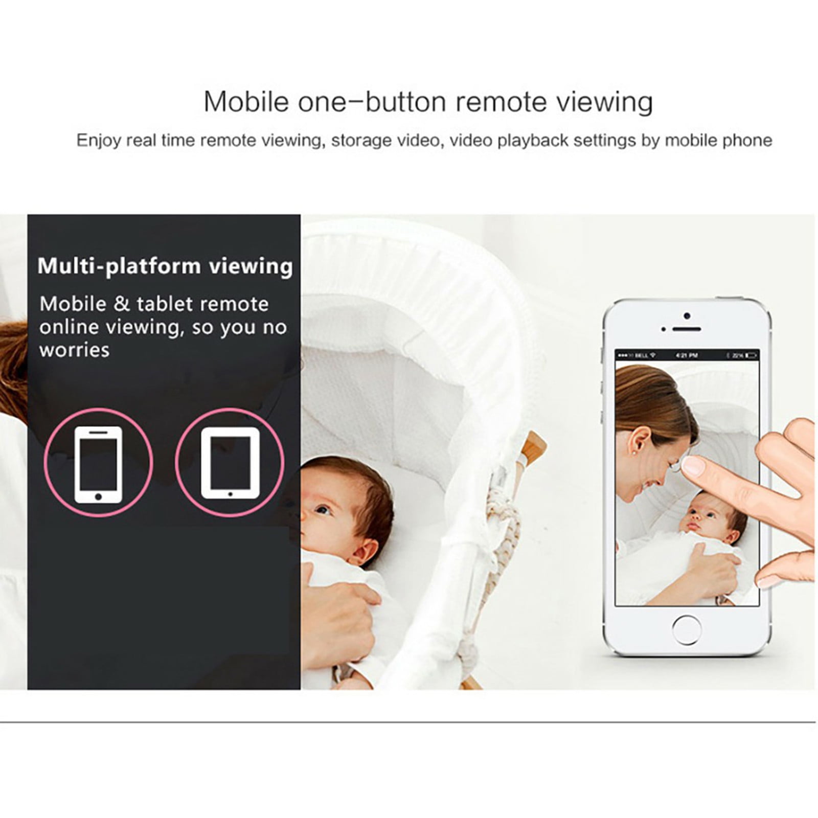 YUNAFFT Home Security Camera, 1080 HD 2 Million Pixels Night Vision Motion Detection APP Real Time Monitoring Baby Inoor Camera for Home Monitoring