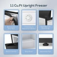 thumbnail image 4 of KNDKO Upright Freezer, 1.2cu.ft Compact Freezer with Adjustable Thermostat & Removable Shelves, Stand Up Freezer for Home/Office/Dorm, Black, 4 of 6