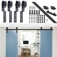 thumbnail image 1 of Yescom 6.6 FT Bypass Steel Sliding Barn Door Hardware Track Kit for Wooden Door - Smooth & Silent - Effortless operation suitable for Wood & Concrete Wall Yescom Modern, 1 of 9
