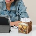thumbnail image 6 of POLERO PU Leather Waterproof Tissue Box Holder, Square Napkin Facial Tissues Boxes Dispenser, Cute Cow Pumpkins Home Office Car Tissue Holder Decorative Container, 6 of 7