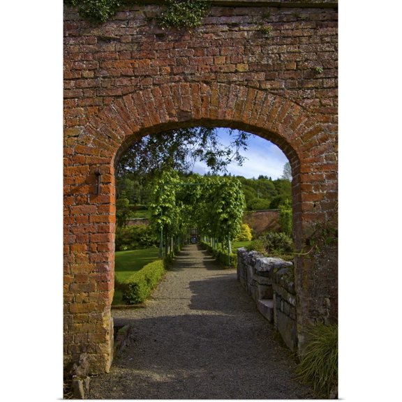 Great BIG Canvas | "Ireland, the Dromoland Castle Walled Garden path through a brick archway" Art Print - 32x48