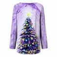 thumbnail image 5 of Christmas Long Sleeve Shirts for Women Bling Christmas Tree Print Tunic Tops Round Neck Casual Holiday Shirt Sweatshirt Womens Sweaters Sweatshirt Shirt, 5 of 5