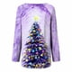 thumbnail image 5 of Camiseta holgada con estampado navideño para mujer, cuello redondo, manga larga Pompotops  FGAJ9497, 5 of 5