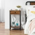 thumbnail image 2 of VECELO 27.6" Tall Nightstand with Drawer and Low Shelf, Industrial Side End Table for Bedroom/Living Room/Office, Brown, 2 of 8