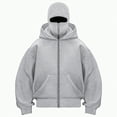 thumbnail image 2 of Towmus Balaclava Hoodie Zippe, Double Hooded Zip Jacket, Built-In Eye Mask, Full Zip Hooded Sweatshirt, Unisex, 2 of 5