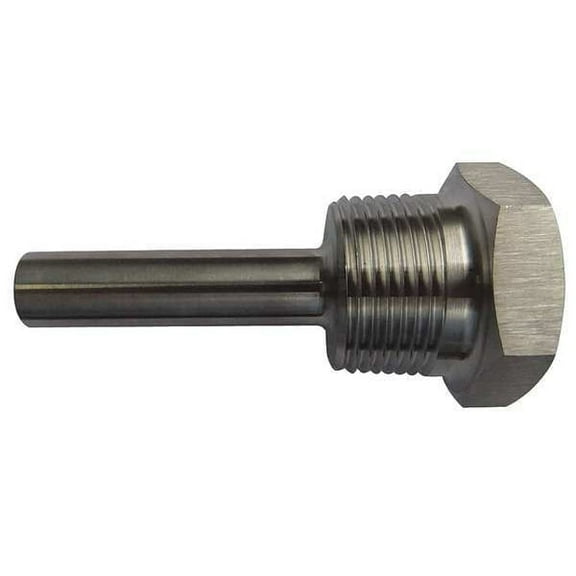 Bimetal Thermowell, 316SS, 1/2 NPSM, Bore Dia.: 0.26 in