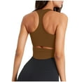 thumbnail image 3 of YWDJ Bras for Women Plus Size Push up Pullover Sports Bras No Wires Workout Bras Wide Strap Full Coverage Gym Bras Low Support Wrap Yoga Bras Padded Lounge Bras Comfort Solid Bras Coffee L, 3 of 6