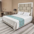 thumbnail image 1 of Sailing Bed Runner, Continuous Cheery Doodle of Sailboat Seagull and Circle, Decorative Accent Bedding Scarf for Hotels Homes and Guestrooms, Queen, Pale Seafoam Multicolor, by Ambesonne, 1 of 2