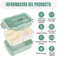 thumbnail image 2 of Bento Box, Fiambrera Lonchera, Caja de Almuerzo, con Púas de Alimentos, Tazas para Tartas (Verde), 2 of 4