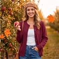 thumbnail image 6 of Dresfit Women's Cardigan Sweaters Crew Neck Chunky Knit Blouses Sweater Button Down Long Sleeve Casual Tops Fall Winter Knitted Fleece Coats M, 6 of 9