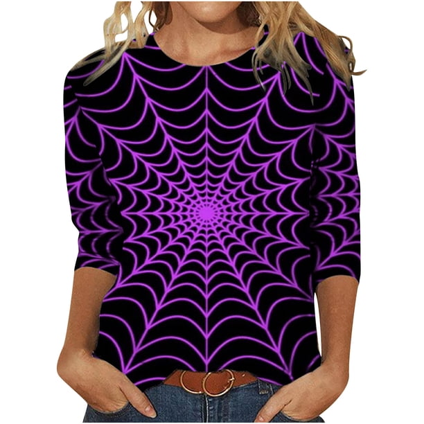 Camiseta de manga larga con cuello redondo y estampado informal a la moda de verano para mujer Fridja fjkfkj297
