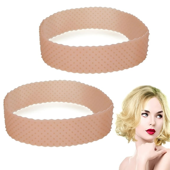 VANIDO Wig Grip Band, 2Pcs Non-slip Wig Headband Silicone Adjustable Wig Band Natural Grip Head Bands For Women Elastic Wig Grip Cap Strong Holder Wig Hairband (Dark brown)