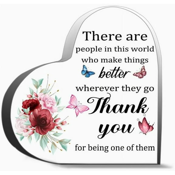 Thank You Gift For Women Friends Appreciation Gifts For Coworker Boss Teacher Nurse Doctor Birthday Gifts For Women Men,Acrylic Heart Keepsake For Family And Friends