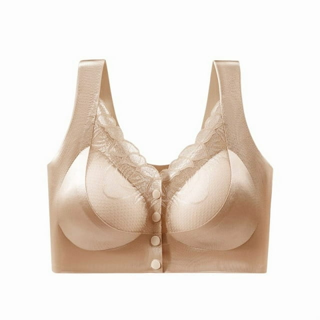 Front Closure Lace Push Up Bra with Side Coverage and Back Support for Everyday Comfort and Seamless Lift