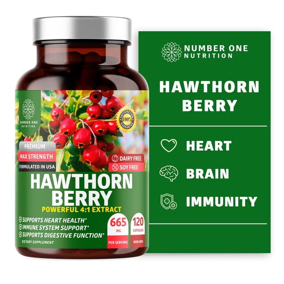 N1N Premium Hawthorn Berry Capsules to Support Heart Health and Immunity, 120 Caps