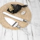 thumbnail image 1 of Juego de cuchillo y pala para pastel de boda, mango de cristal y hoja de acero inoxidable, ideal para celebraciones nupciales EKA01033., 1 of 7